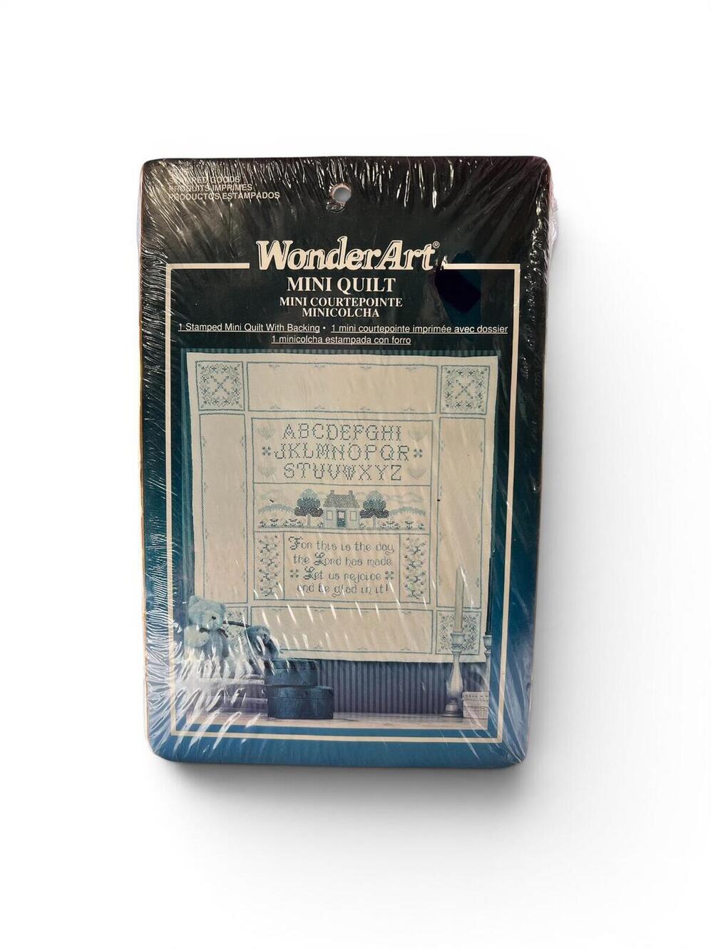 Vintage WonderArt "This is the Day" Stamped Mini Quilt Kit
